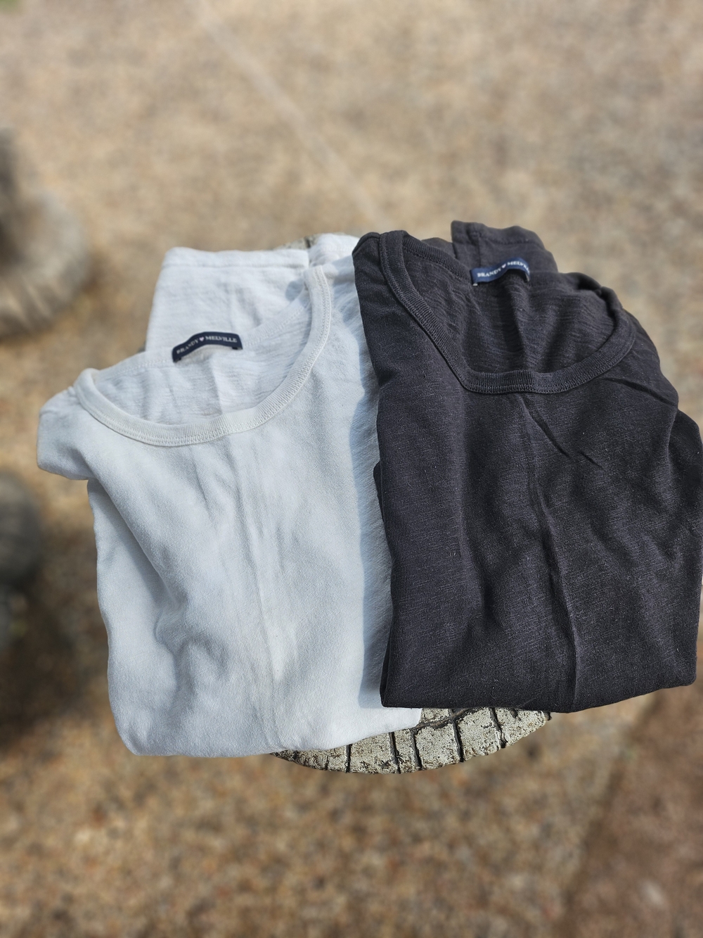 2 X Brandy Melville White and Black Short Sleeve Tee Shirts One Size